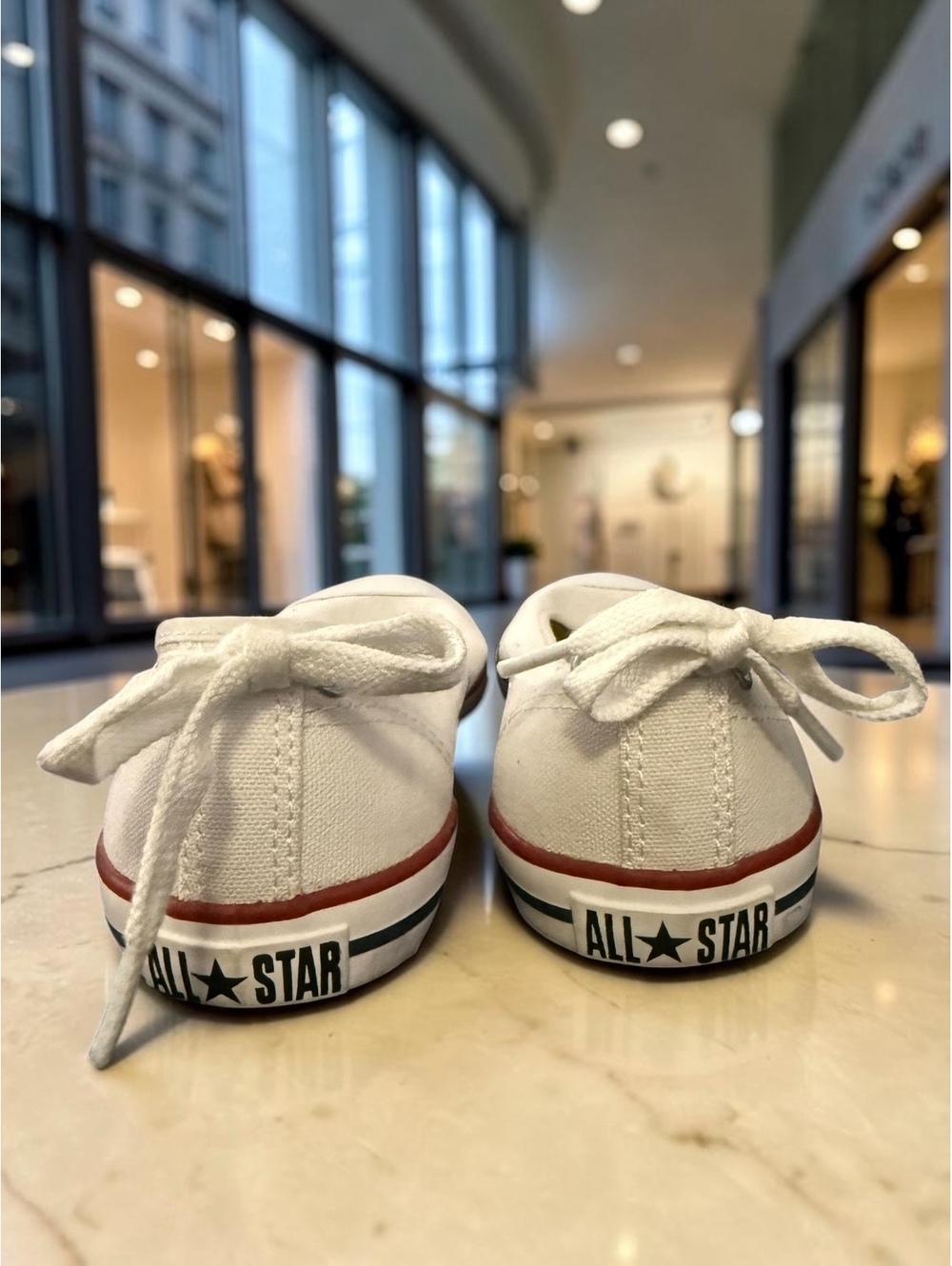 Converse All Star Ballet Flats White Canvas Sneakers Size 8